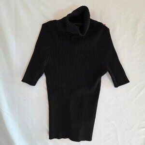 Banana Republic Black Ribbed Turtleneck Sweater | Size S| Short Sleeve | Stretch